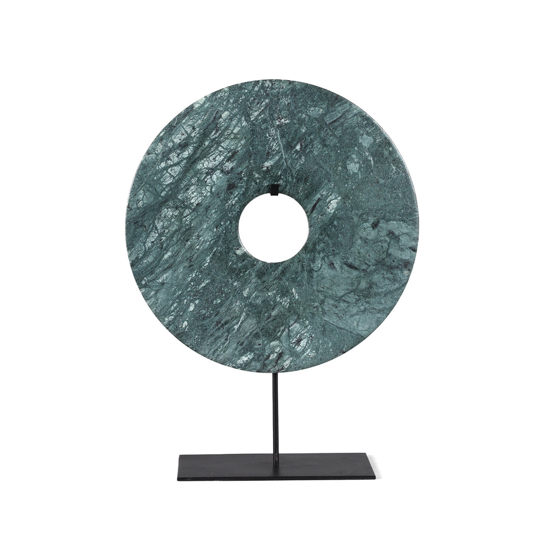 Green Polished Marble Bi on Iron Stand | Indigo Antiques
