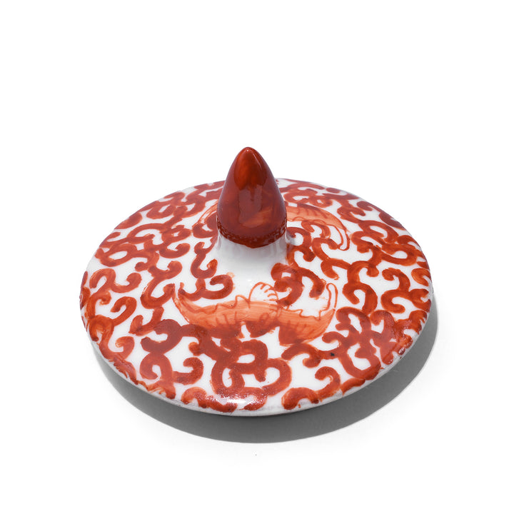 Kid Detail From Porcelain Tall Rice Jar - Kangxi Orange Design | Indigo Antiques