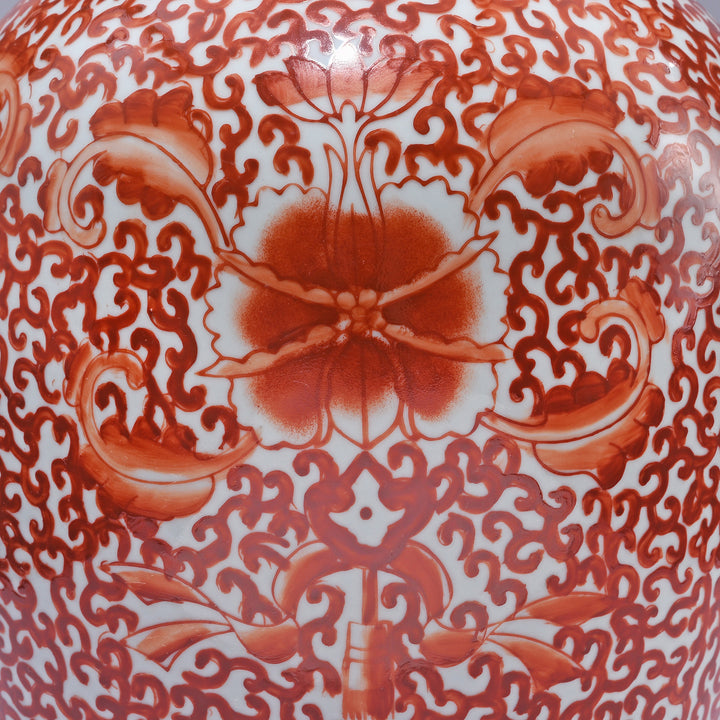 Design Detail From Porcelain Tall Rice Jar - Kangxi Orange Design | Indigo Antiques