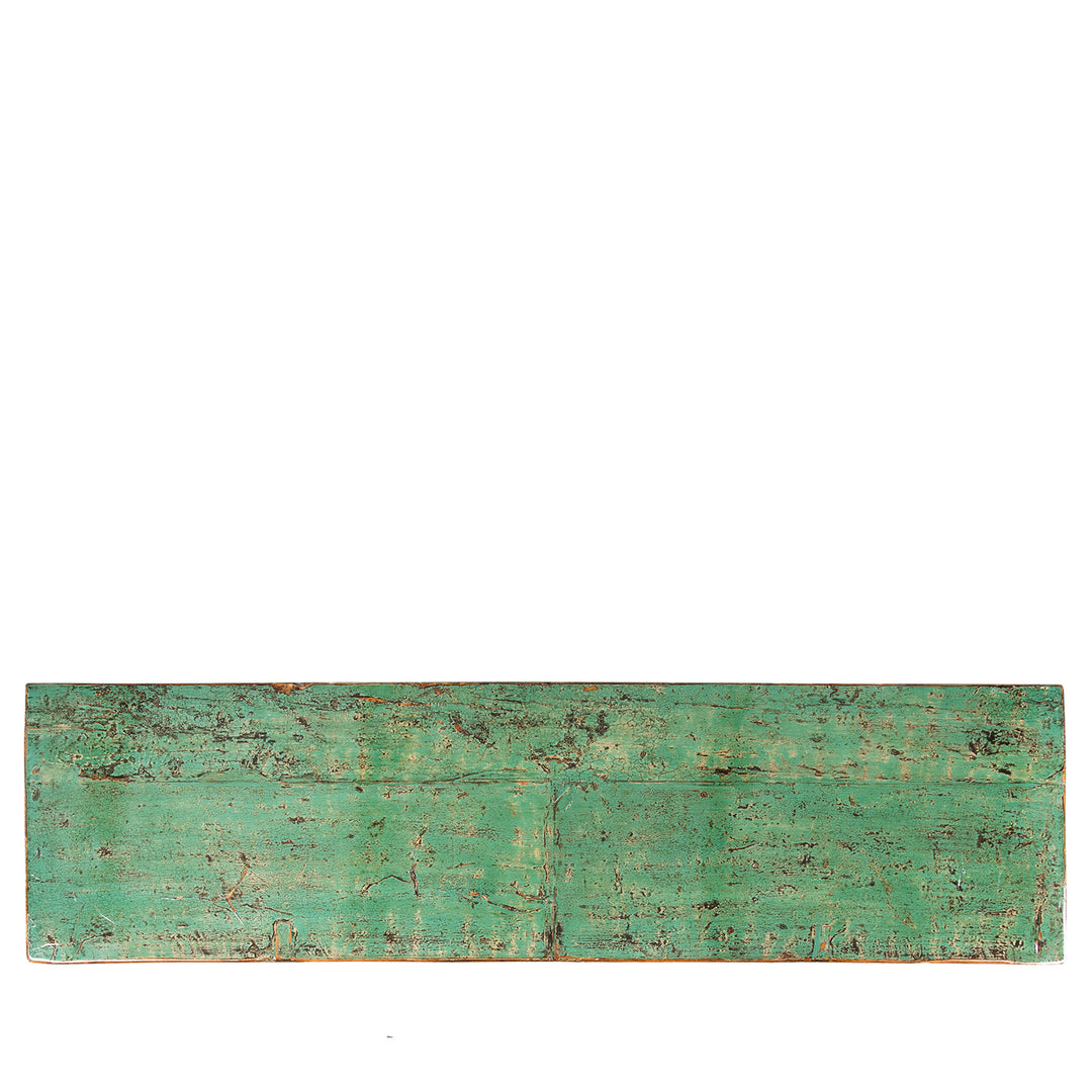 Top Down View Of Vintage Mint Painted Floral Sideboard From Shanxi | Indigo Antiques