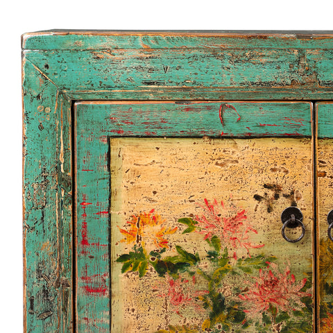 Vintage Mint Painted Sideboard From Shanxi