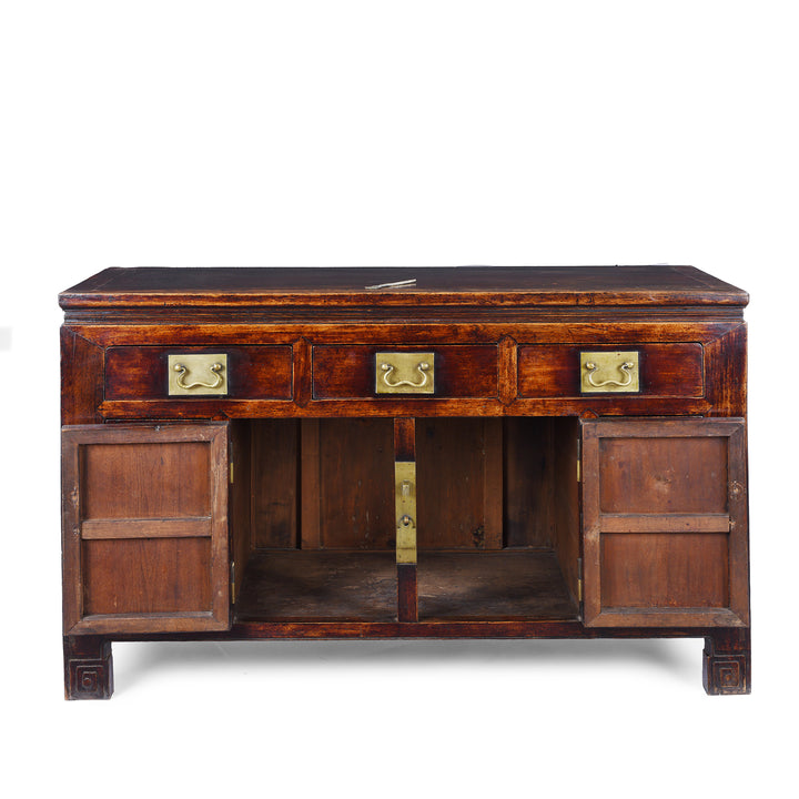 Interior VIew Of Elm & Catalpa Sideboard From Tianjin | Indigo Antiques