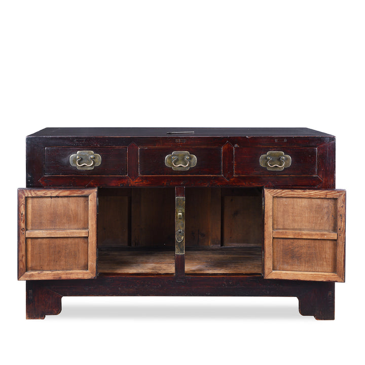 Open Doors View Of Antique Chinese Lacquered Sideboard | Indigo Antiques