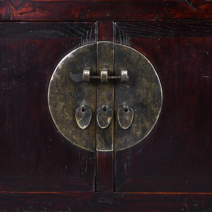Locking Plate Detail From Antique Chinese Lacquered Sideboard | Indigo Antiques