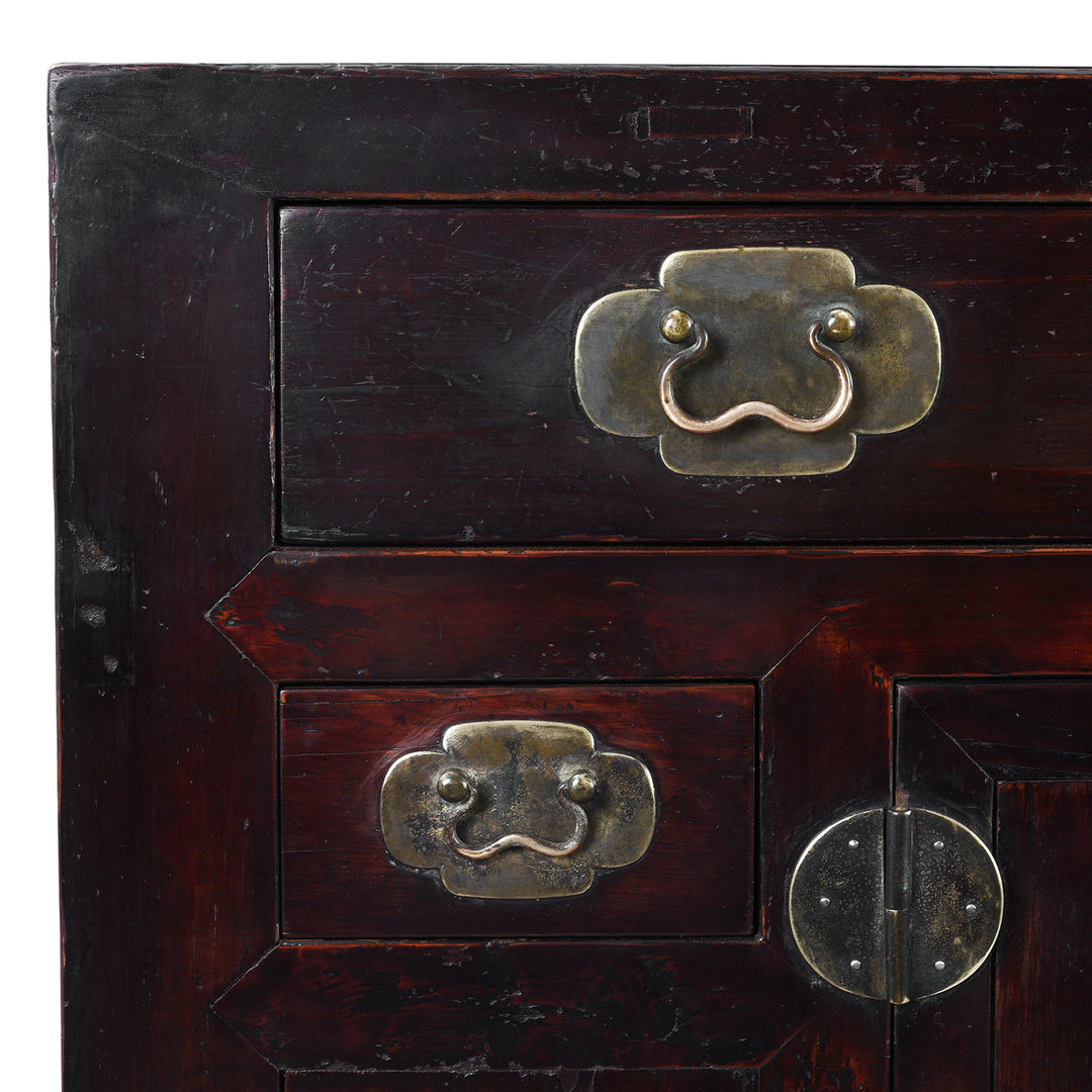 Corner Detail From Antique Chinese Lacquered Sideboard | Indigo Antiques