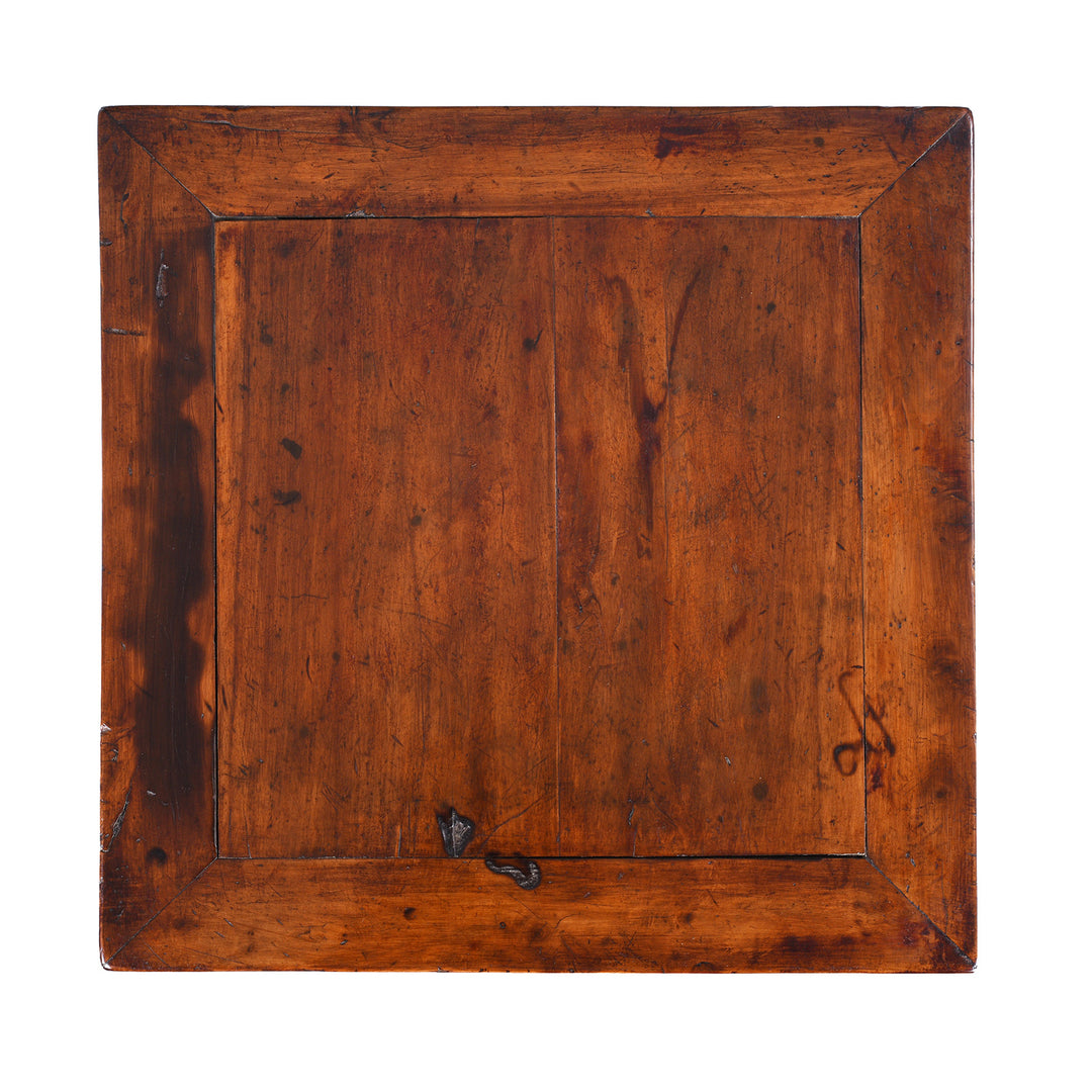 Top Down View Of V2 19th Century Chinese Baimu Cypress Flower Stand With Shelf From Jiangsu Province Antique Furniture