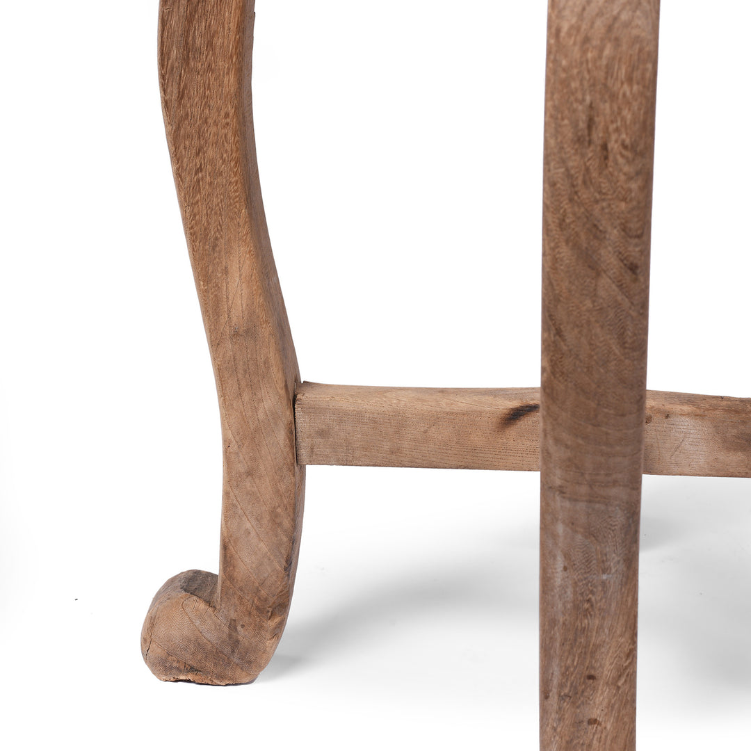 Leg Detail From Antique Chinese Farmhouse Elm Stool | Indigo Antiques