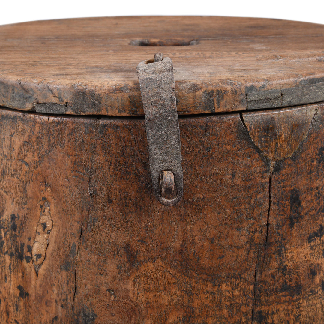Latch Detail From Antique Chinese Merchant's Money Box Stool | Indigo Antiques