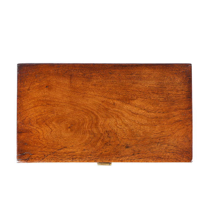 Top Down View Of Small Antique Camphor Box From Tianjin | 19th Century