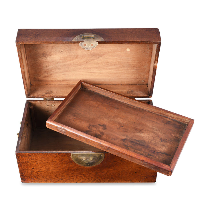 Interior View Of Small Antique Camphor Box From Tianjin | 19th Century
