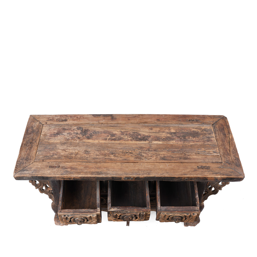 Top Down View Of Antique Chinese Kang Table From Shanxi | Indigo Antiques