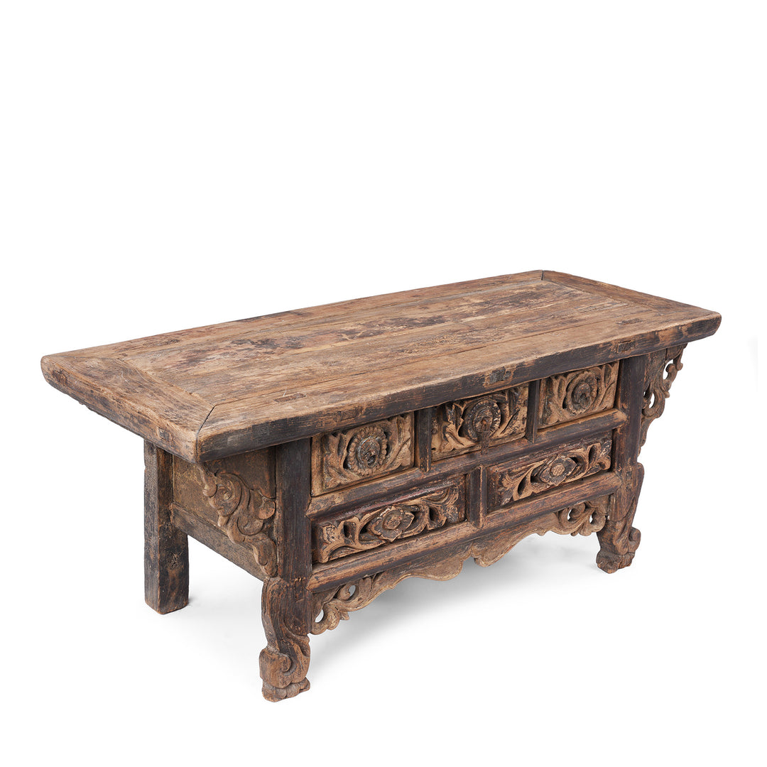 Angled View Of Antique Chinese Kang Table From Shanxi | Indigo Antiques