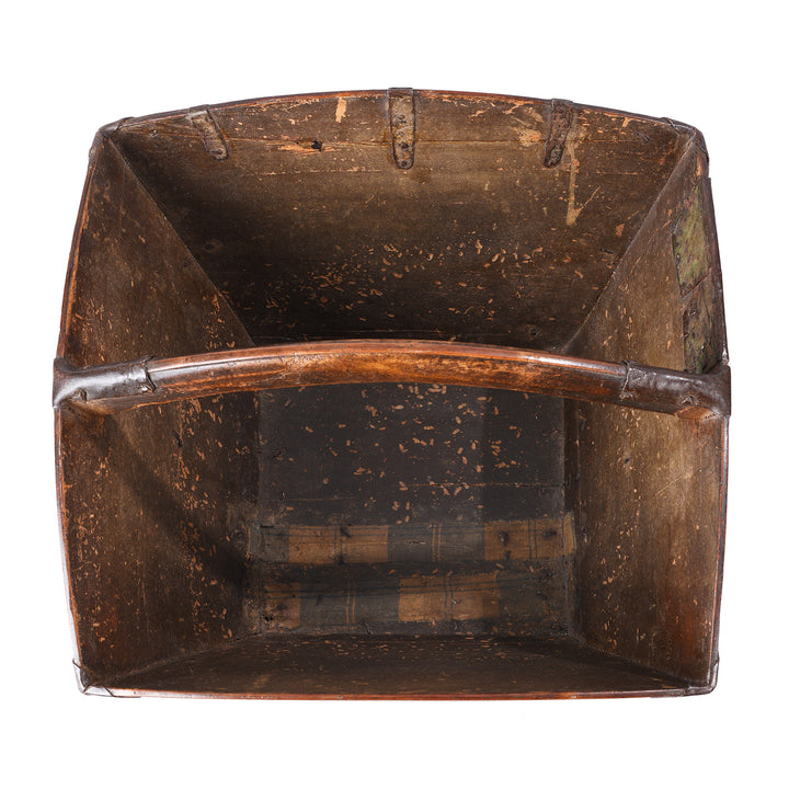 Interior Of Vintage Chinese Market Trug | Indigo Antiques