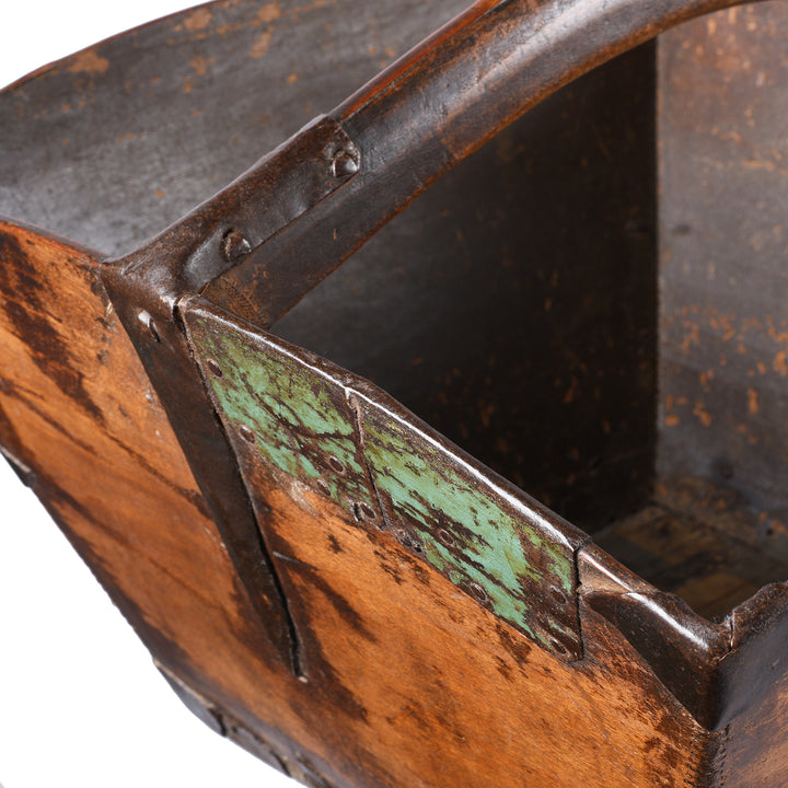 Repair Detail From Vintage Chinese Market Trug | Indigo Antiques