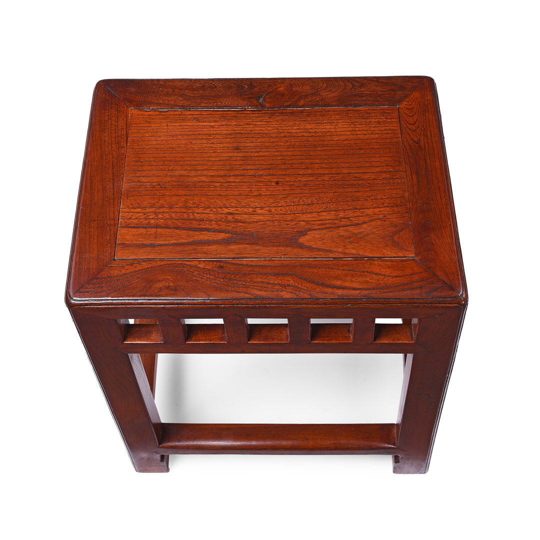 Top Down View Of Antique Chinese Jumu Side Table From Jiangsu | Indigo Antiques