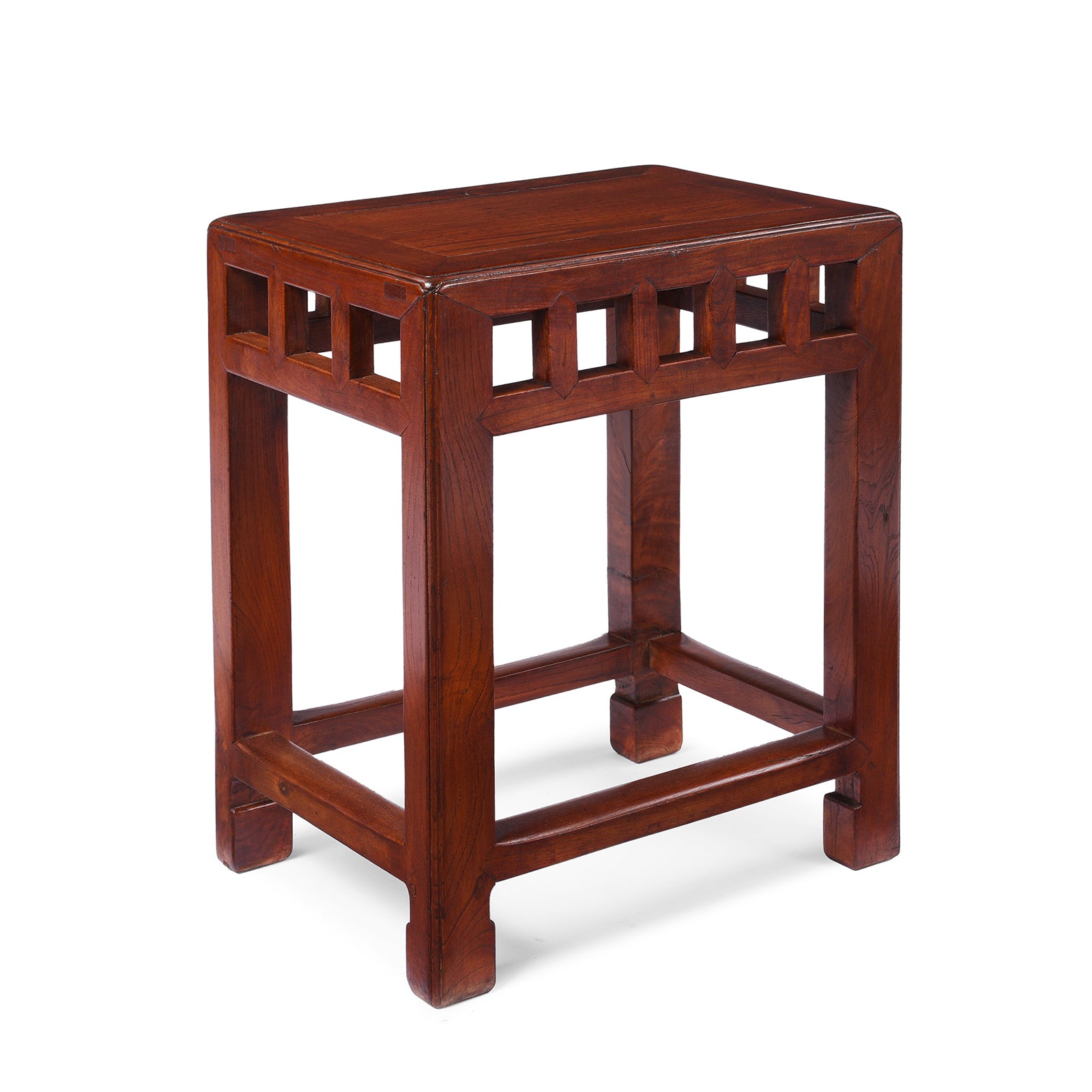 Angled View of Antique Chinese Jumu Side Table From Jiangsu | Indigo Antiques