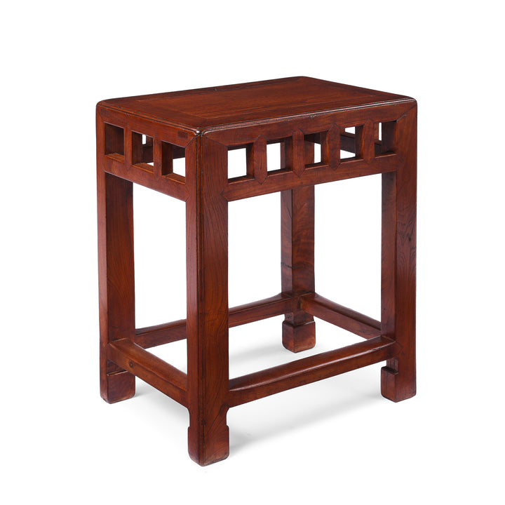 Angled View of Antique Chinese Jumu Side Table From Jiangsu | Indigo Antiques