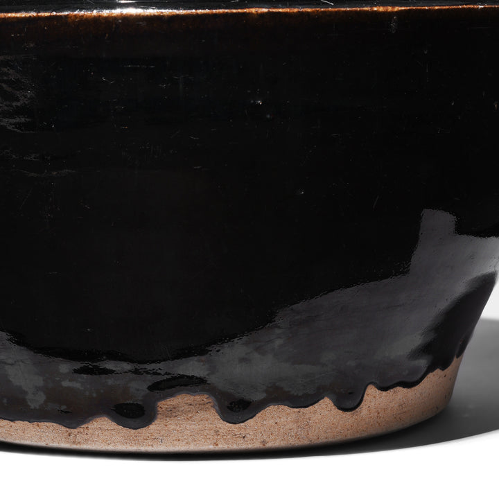 Drip Glaze Detail From Antique Storage Jar With Black Glaze From Shanxi | Indigo Antiques