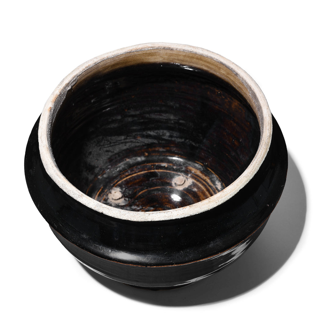 Interior Of Antique Storage Jar With Black Glaze From Shanxi | Indigo Antiques