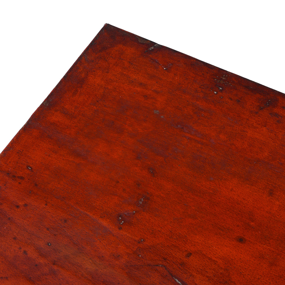 Top Corner Detail From Anique Tan Leather Camphor Trunk From Shanghai | Indigo Antiques