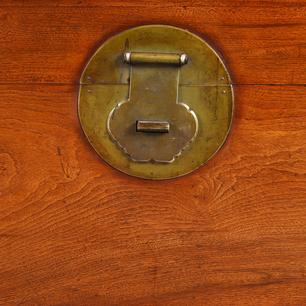 Brass Locking Plate Detail From Antique Camphor Chest From Tianjin - Ca 1900 | Indigo Antiques