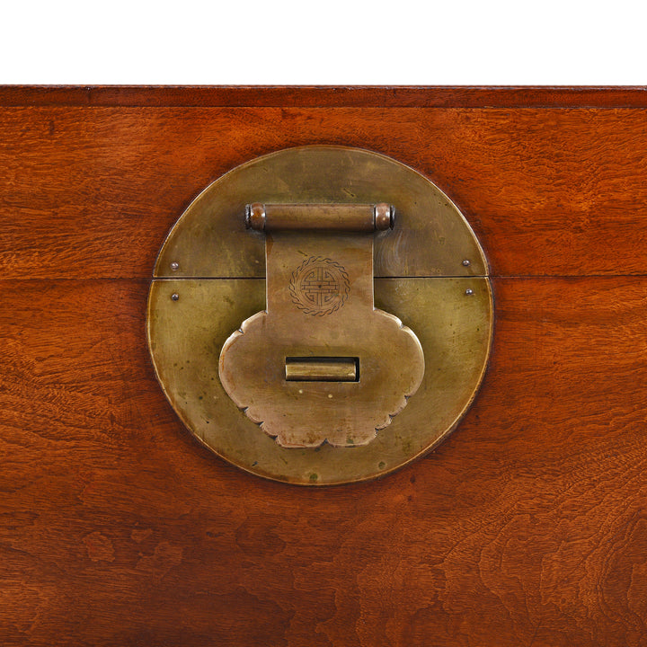 Antique brass hardware detail From Chinese Camphor Chest From Tianjin | Indigo Antiques