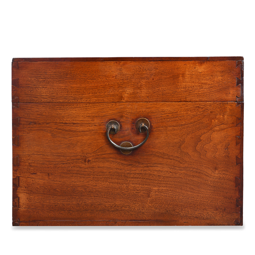 Side View Showing Handle On Antique Chinese Camphor Chest From Tianjin | Indigo Antiques