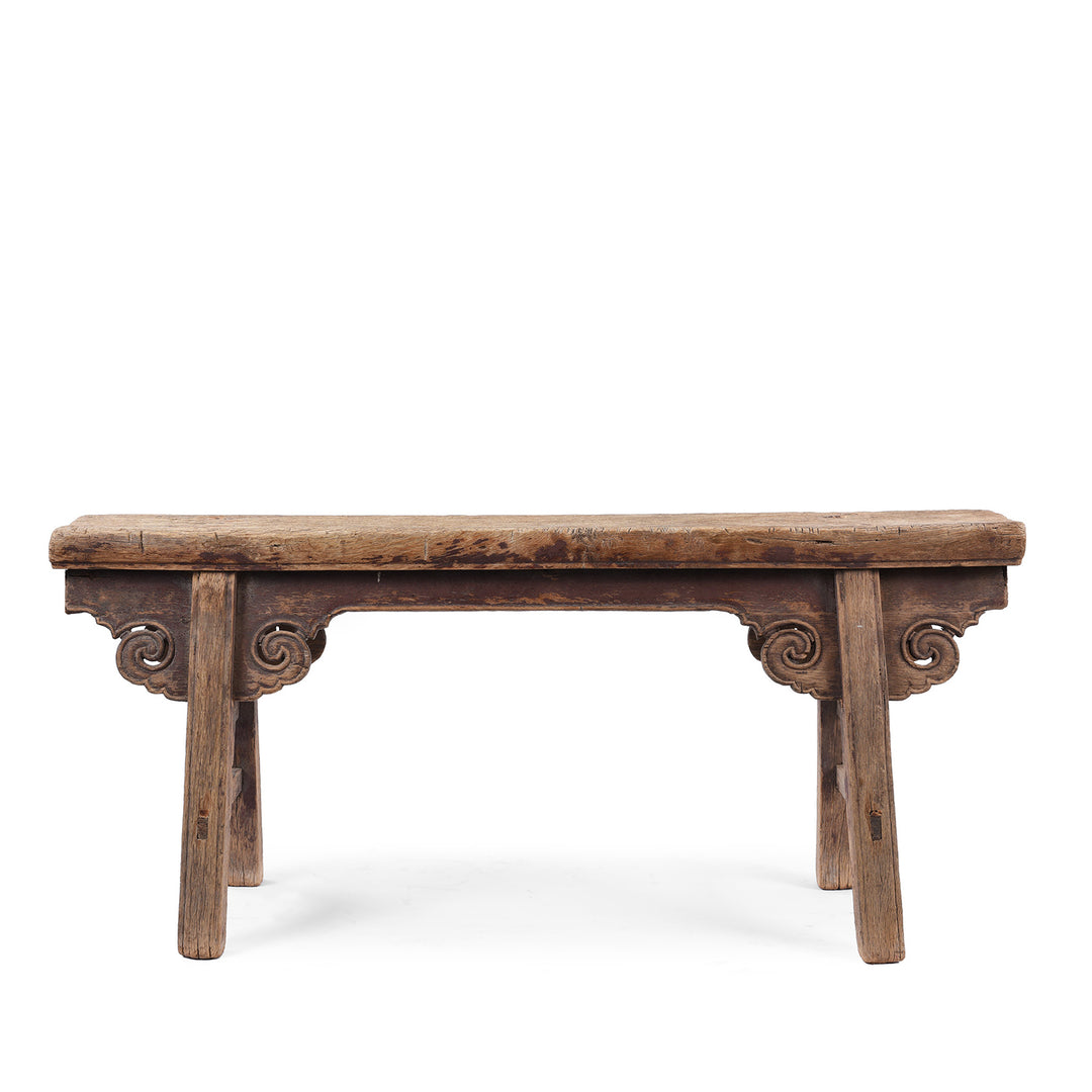 Antique Elm Chinese Spring Bench From Shanxi Province | Indigo Antiques  