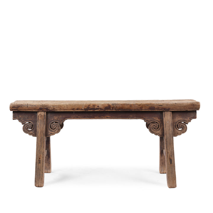 Antique Elm Chinese Spring Bench From Shanxi Province | Indigo Antiques  