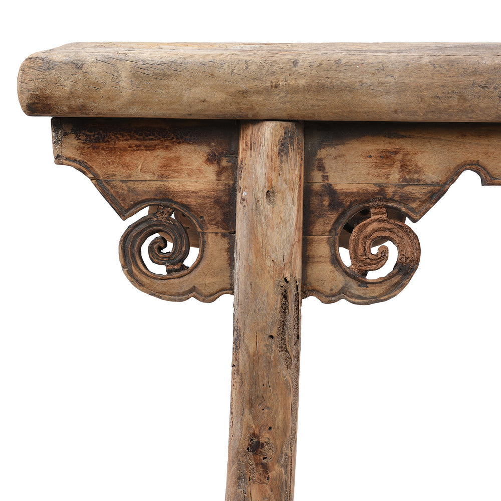 Corner Detail From Antique Spring Bench From Shanxi | Indigo Antiques