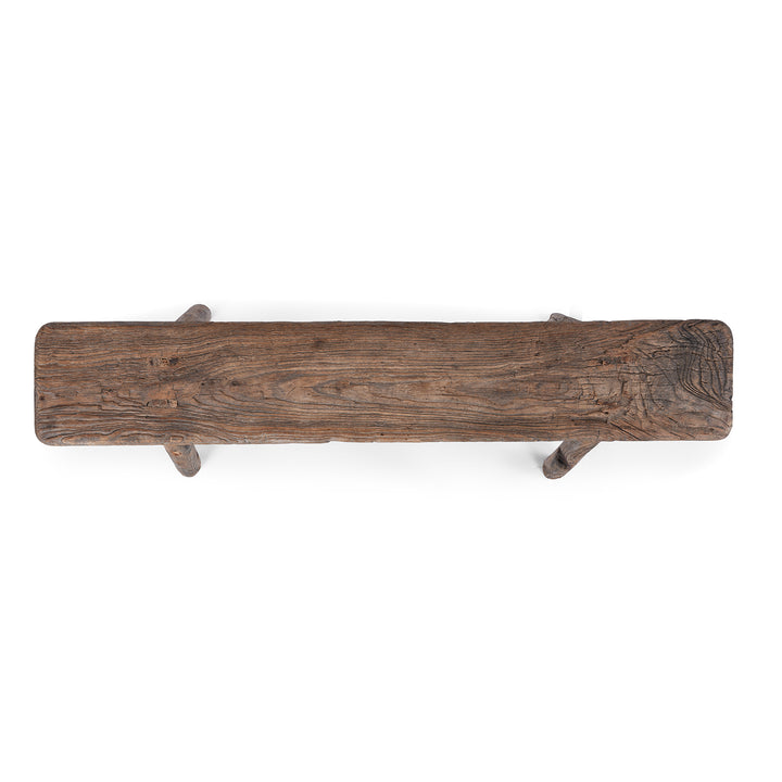 Top Down VIew  Of Antique Chinese Elm Spring Bench | Indigo Antiques