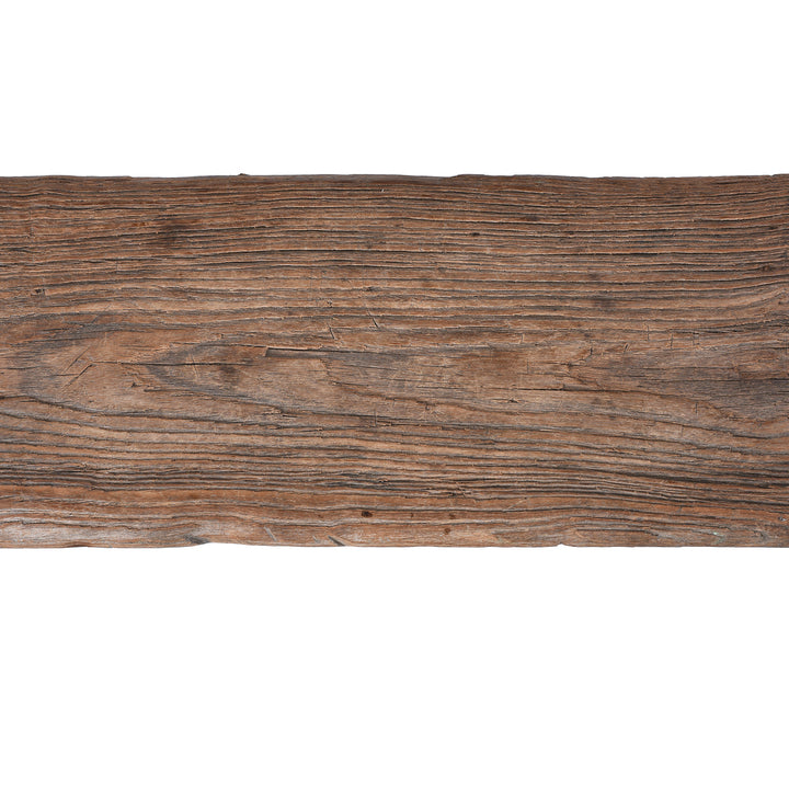 Detail From Top Of Antique Chinese Elm Spring Bench | Indigo Antiques