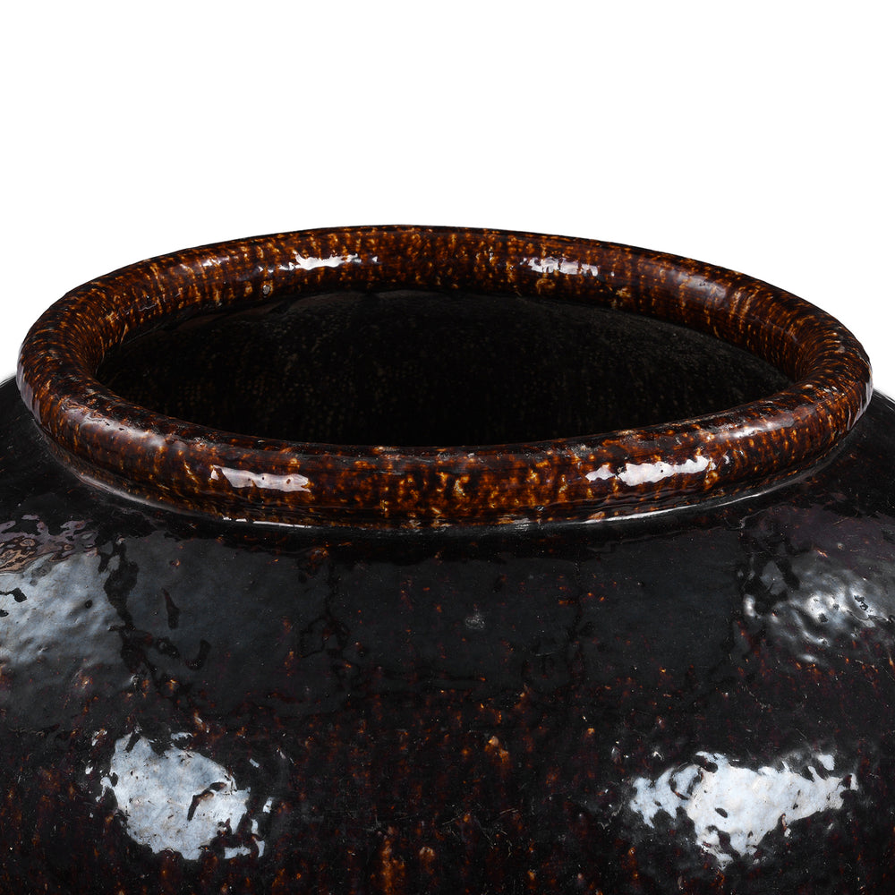 Rim View Of Vintage Chinese Large Terracotta Wine Storage Jar | Indigo Antiques