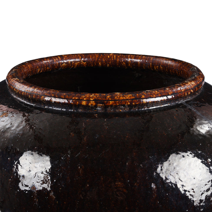 Rim View Of Vintage Chinese Large Terracotta Wine Storage Jar | Indigo Antiques