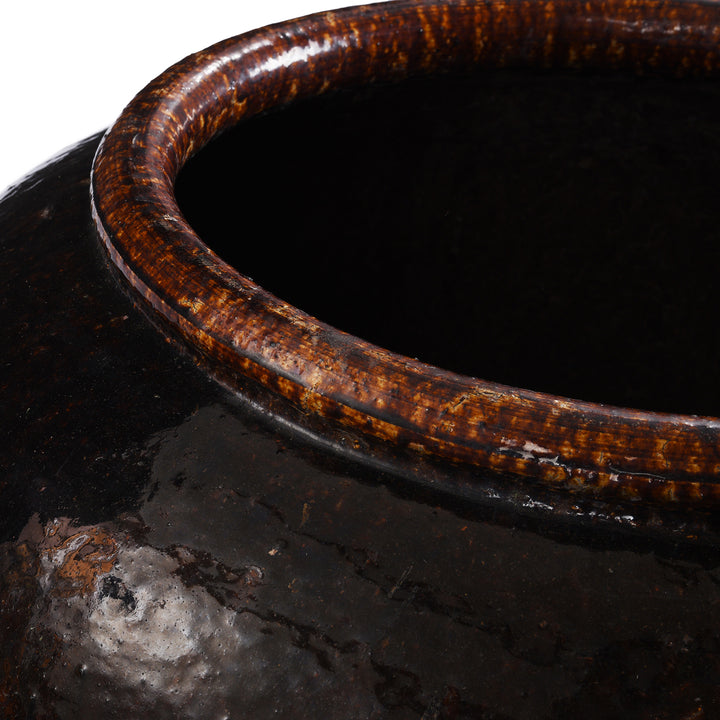Rim Detail From Vintage Chinese Large Terracotta Wine Storage Jar | Indigo Antiques