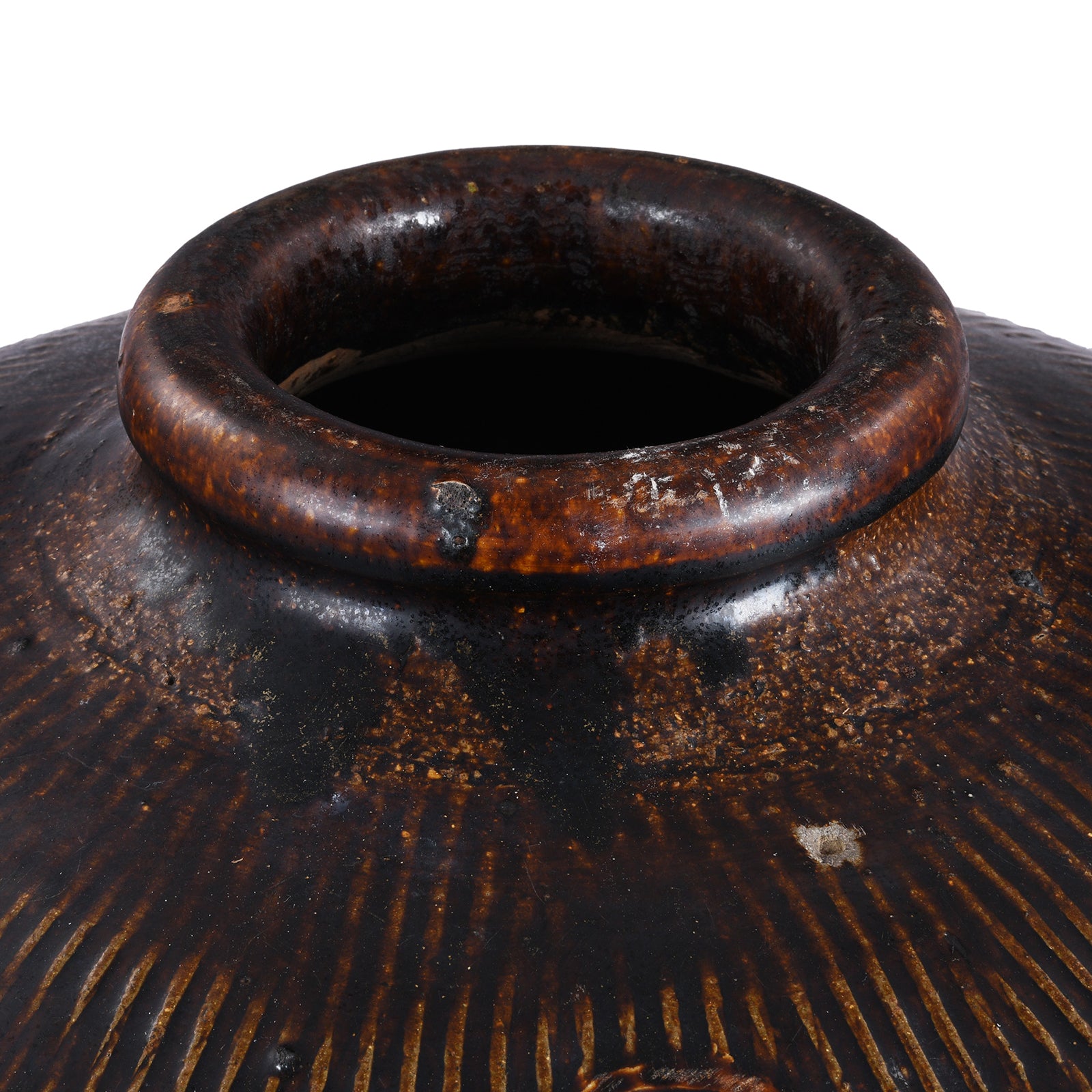Rim Detail From Vintage Chinese Terracotta Wine Storage Jar | Indigo Antiques