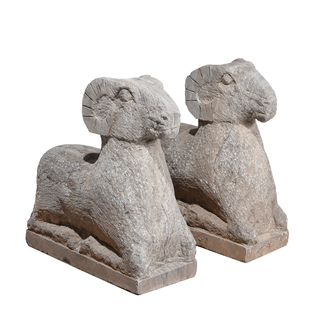 Hand Carved Granite Ram Sculpture From Hebei Province China