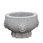 Chinese Stone Planter With Lion Heads