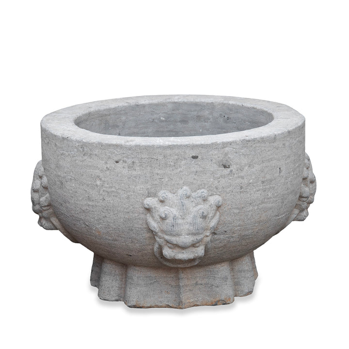 Carved Stone Chinese Planter 