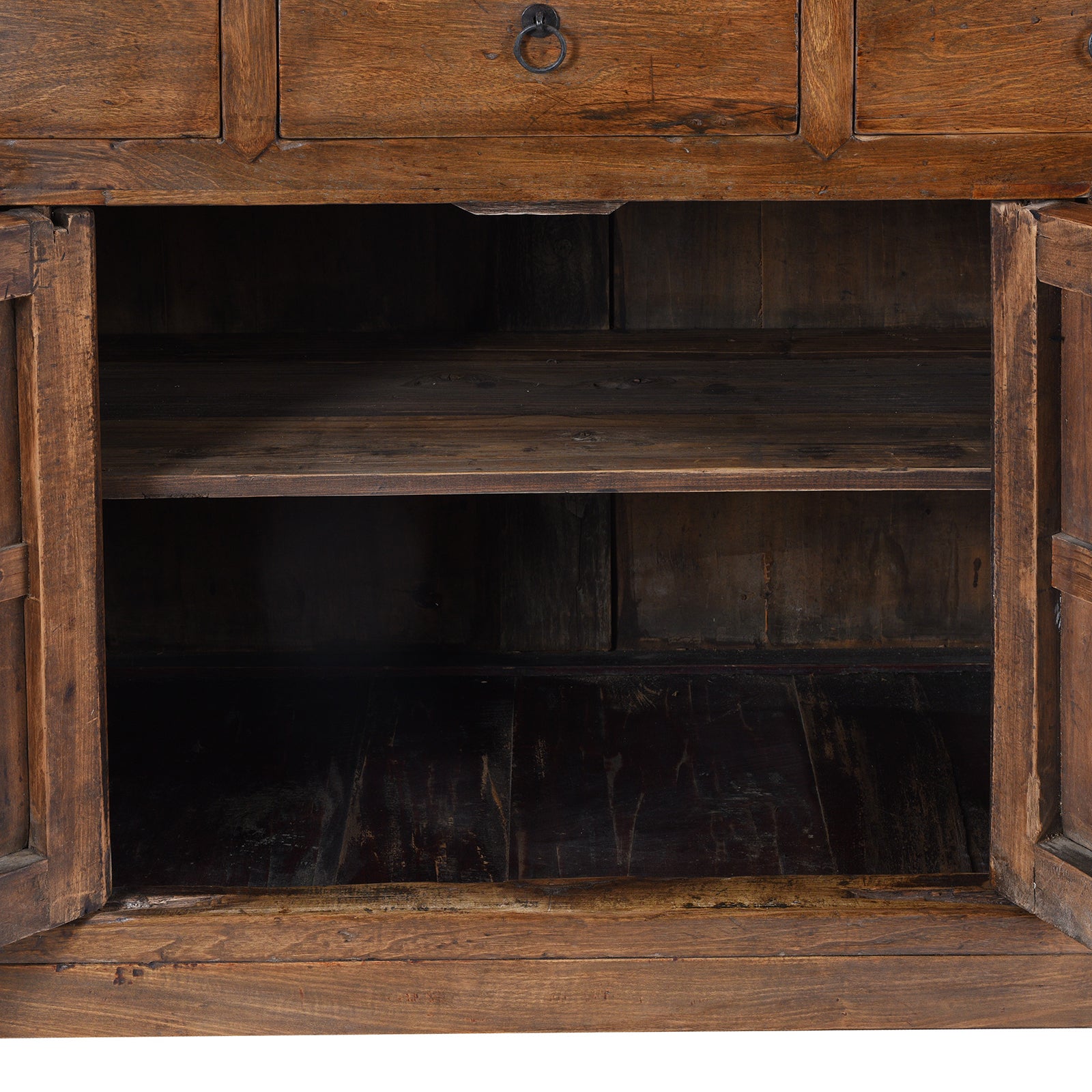 Interior Detail Of Antique Elm Kitchen Cabinet From Hebei | Indigo Antiques