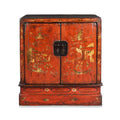Red Lacquer Book Cabinet From Shanxi - 19th Century