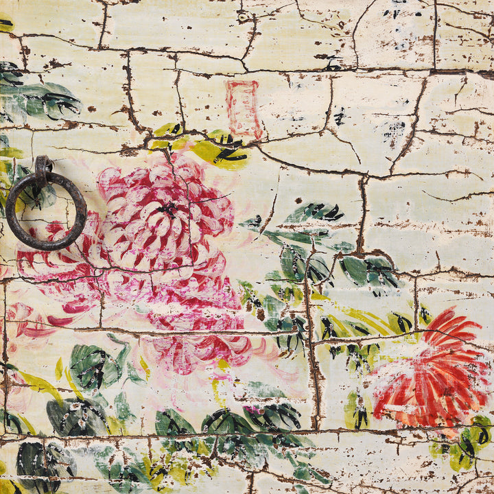 Paintwork Detail From Antique Painted Shanxi Sideboard - Ca 1920 | Indigo Antiques