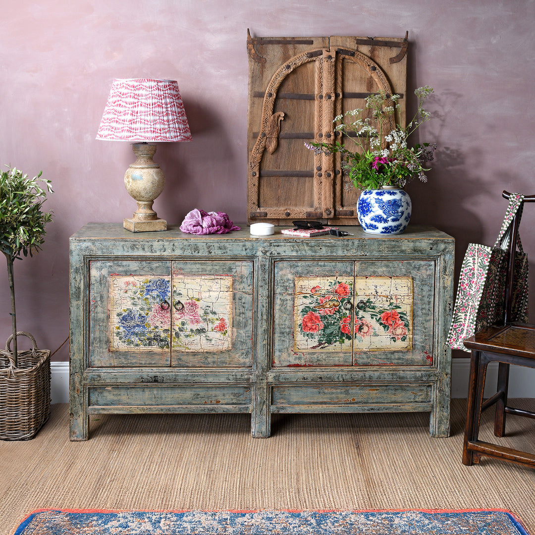 Vintage Mint Painted Sideboard From Shanxi  | Indigo Antiques