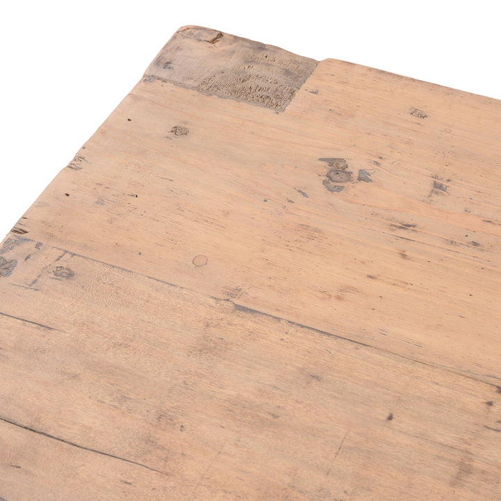 Top Corner Detail From Antique Pale Painted Sideboard From Shanxi | Indigo Antiques