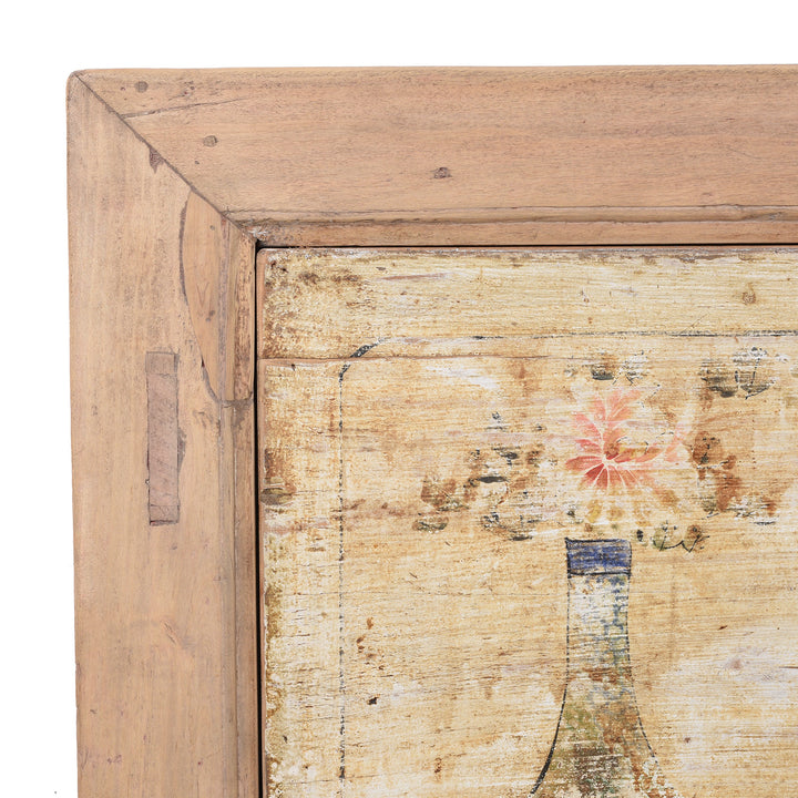 Frame Detail From Antique Pale Painted Sideboard From Shanxi | Indigo Antiques