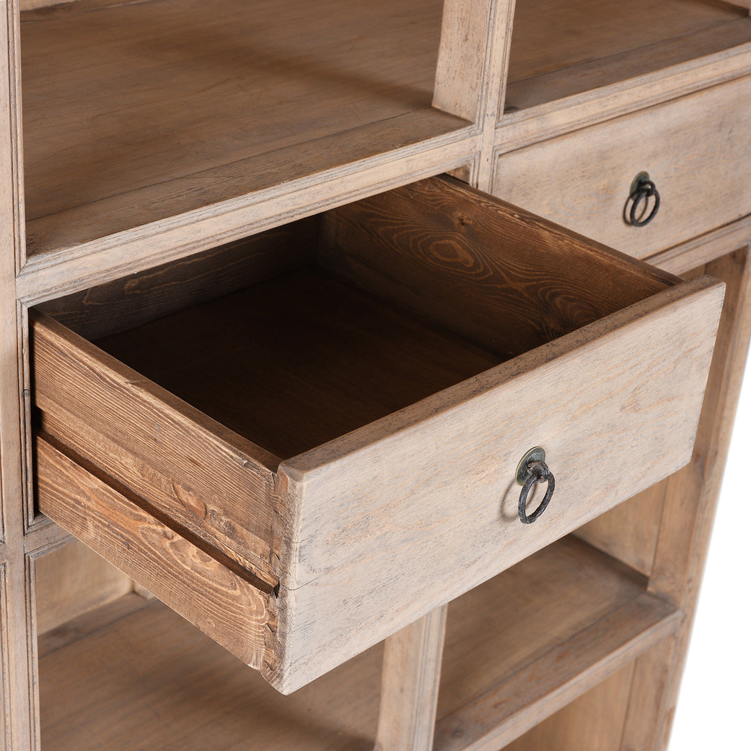 Detail From Bleached Shelving Unit Made From Old Pine | Indigo Antiques