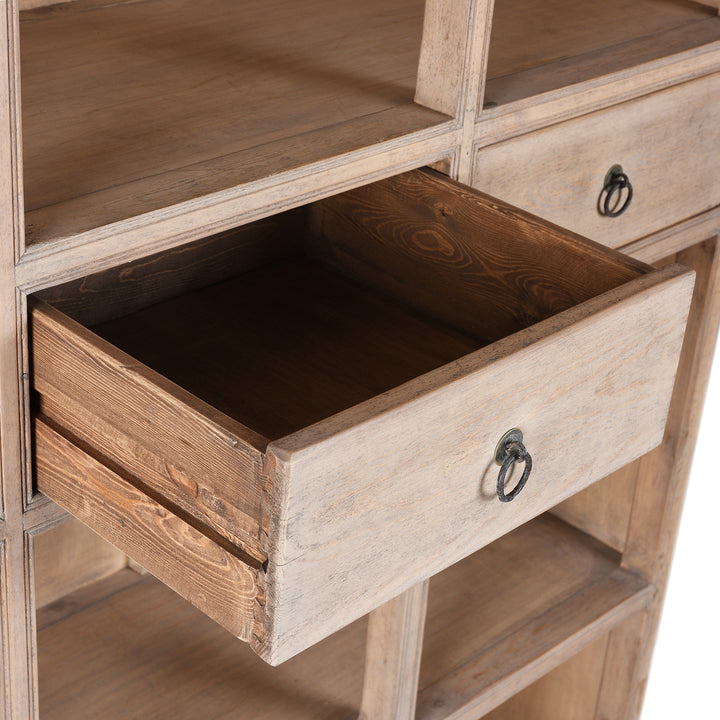 Detail From Bleached Shelving Unit Made From Old Pine | Indigo Antiques