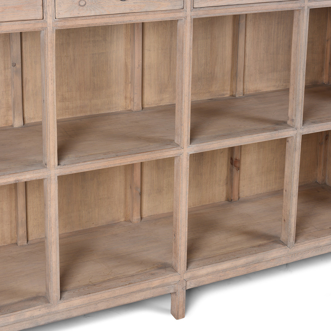 Detail From Bleached Shelving Unit Made From Old Pine | Indigo Antiques
