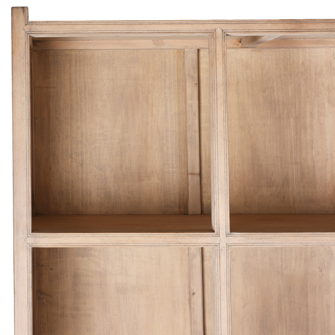 Corner Detail From Bleached Shelving Unit Made From Old Pine | Indigo Antiques
