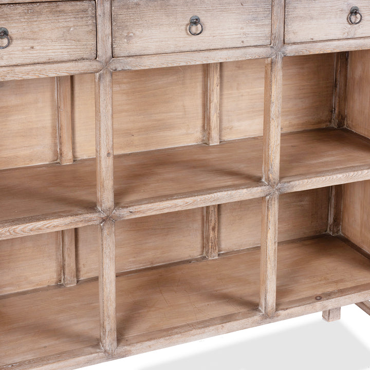 Bleached Shelving Unit Made From Old Pine